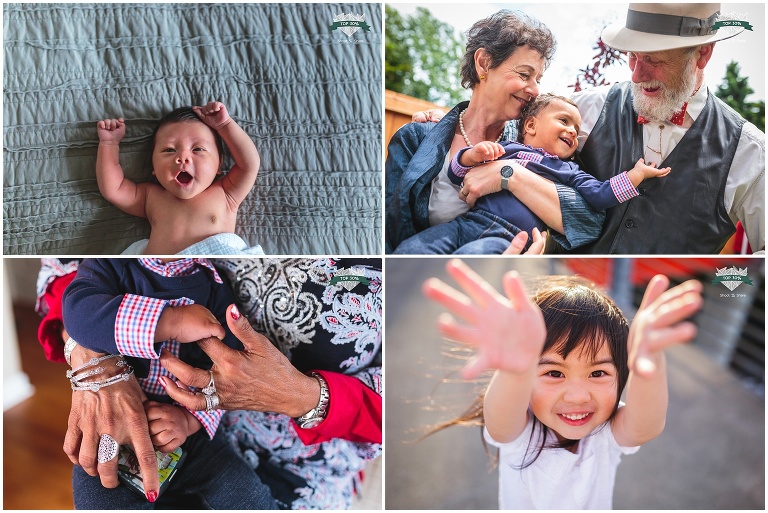 newborn, grandparents with 1 year old, little girl