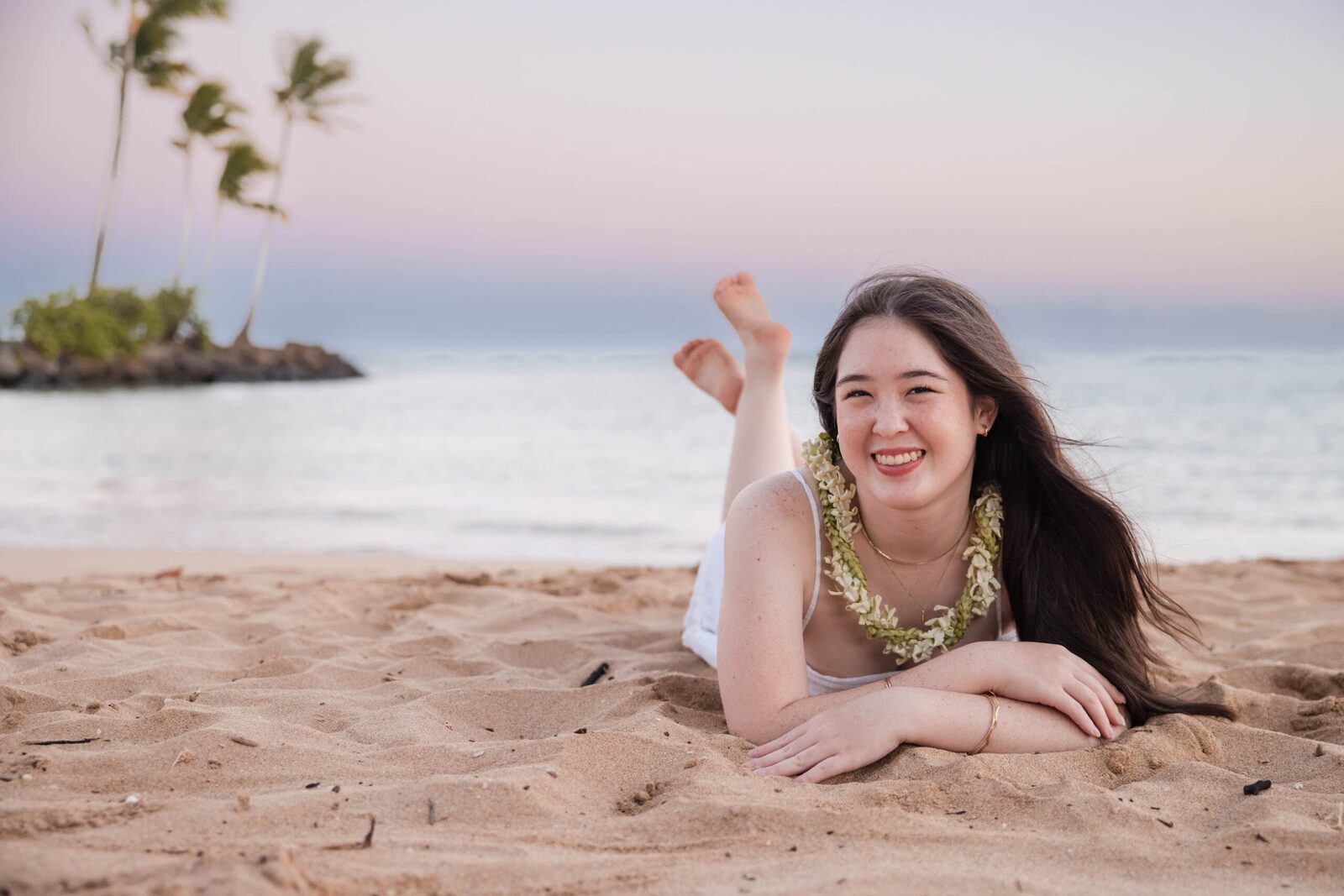 Honolulu Senior Portrait at Kahala Beach